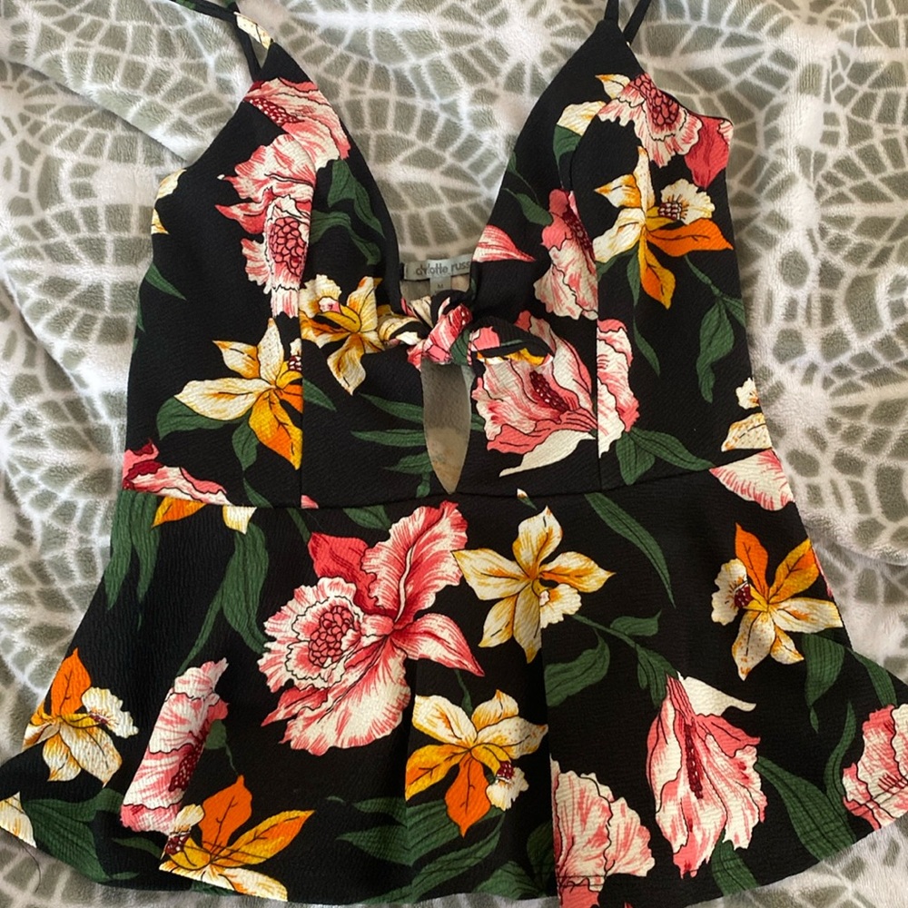 Black floral top